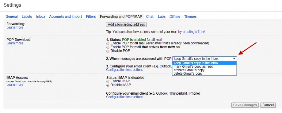 Gmail - POP