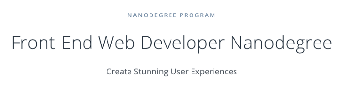 Udacity front end web developer nanodegree